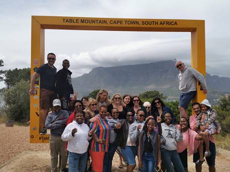 Group in front of Table Mountain, Cape Town