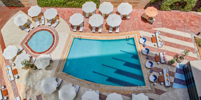 Swimming pool aerial view