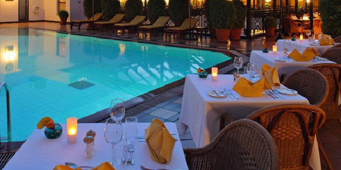 Dine by the pool