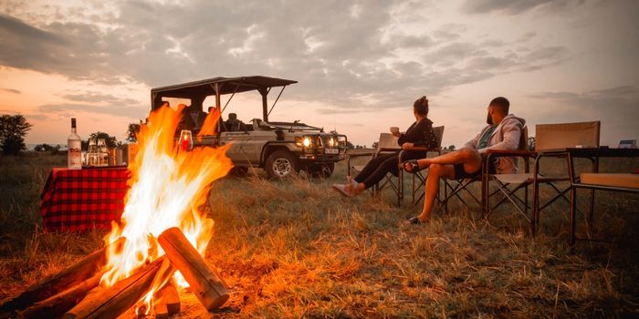 Sundowners at firepit.