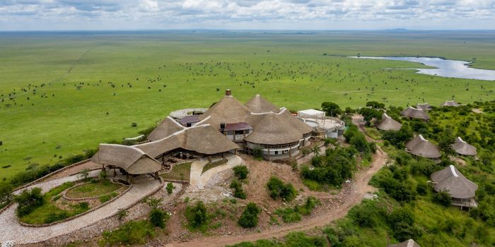 Aerial view of the lodge