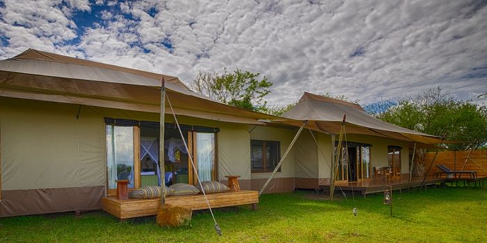 Outside view of family tent