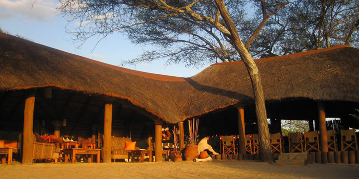 Mess tent in the evening