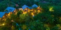 Aerial view of chalets