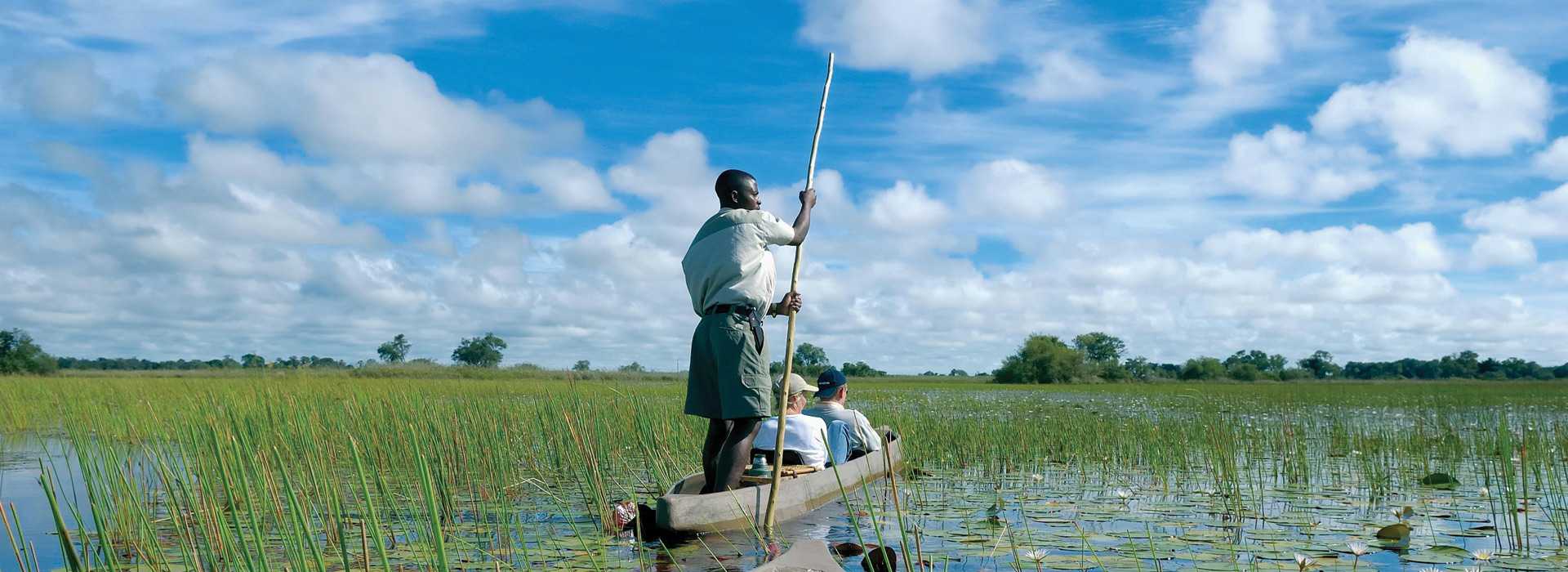 Canoeing on the waterways in Chobe