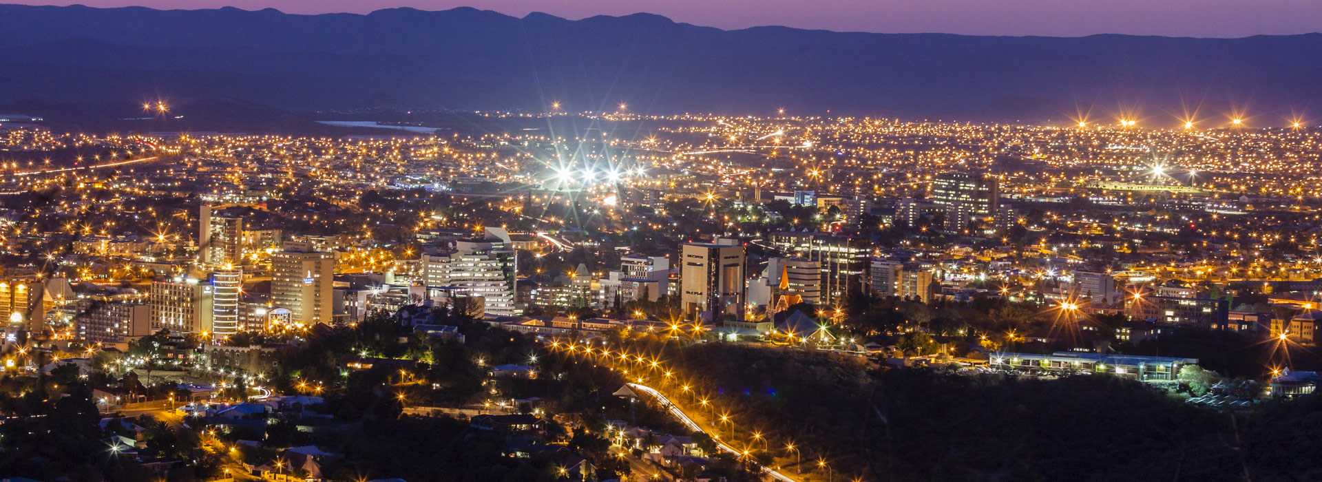 Windhoek City centre at night