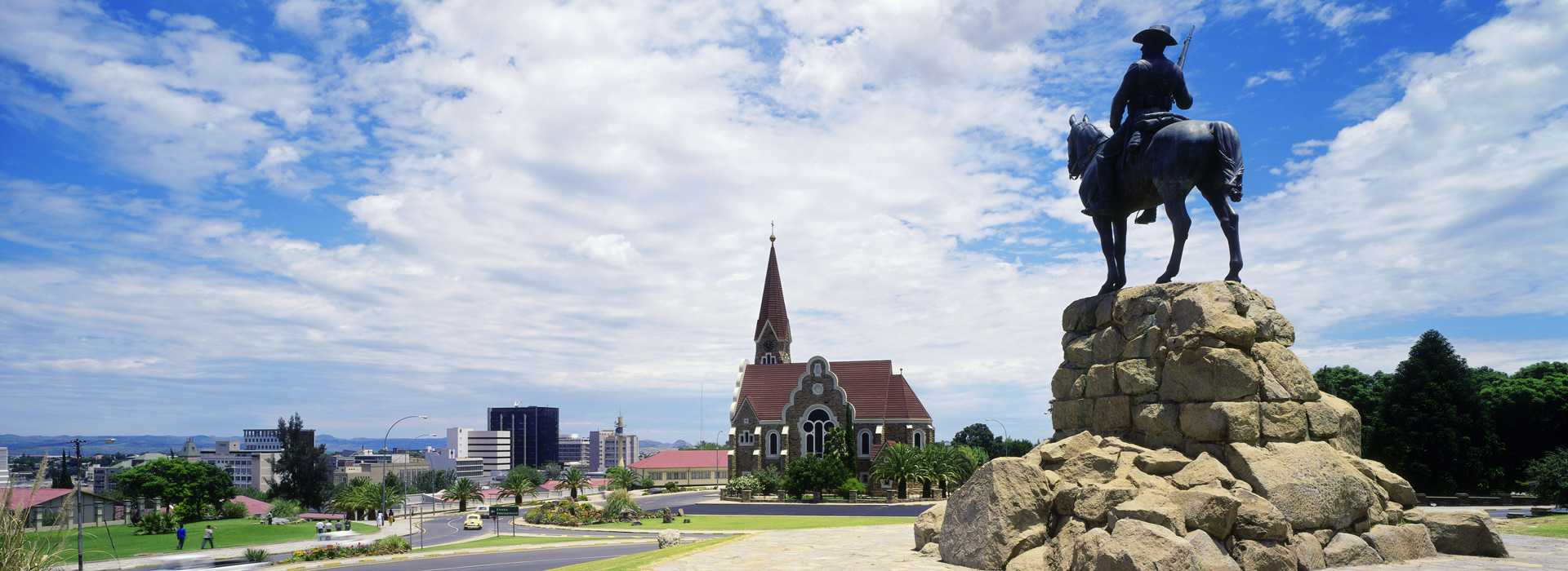 Church and Memorial statue in Windhoek