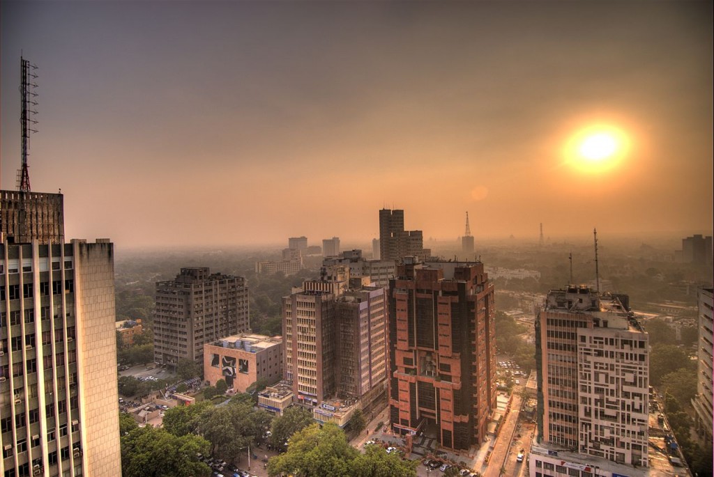 Sunset over New Delhi, India