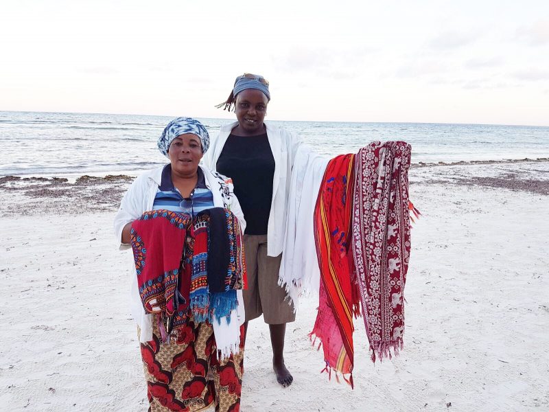 Kangas for sale on the beach in Mombasa