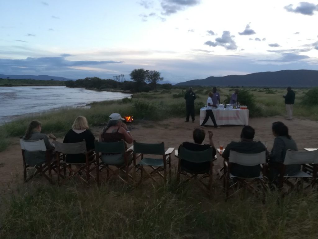 Sundowners at Elephant Bedroom camp