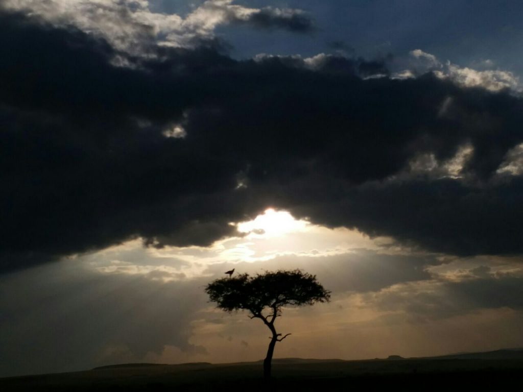 cloudy sky at sunset in Kenya