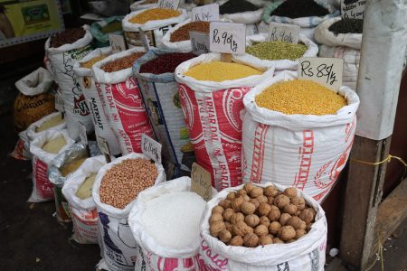 Bags of spices at Chandni Chowk, Delhi