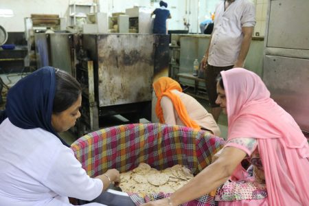 Cooking the food at Bangla Sahib Gurudwara