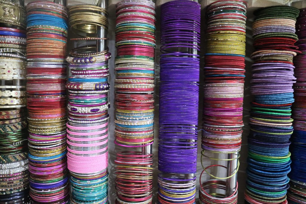 Colourful bangles on sale in Jaipur