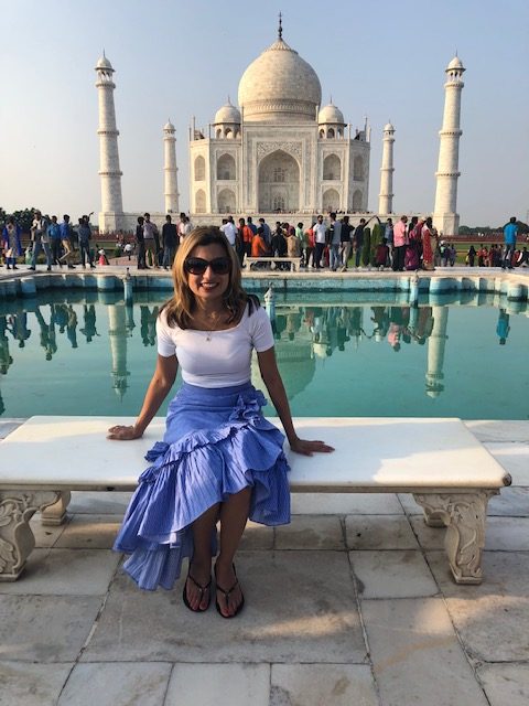 Young lady in front of The Taj Mahal 