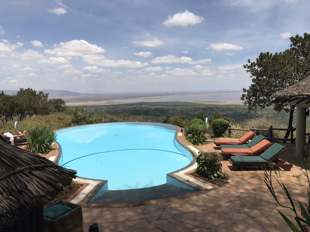 Pool with a view over the Tanzania plains