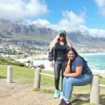 Celeste and Sam at a lookout point near Maiden's Bay, Cape Town