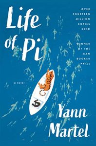 A book cover of Life of Pi by Yann Martel