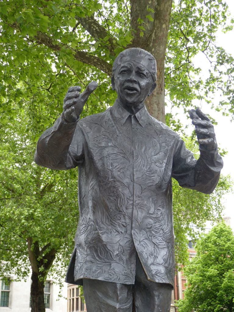 photo of statue of Nelson Mandela