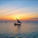 sailing boat on the sea off Zanzibar